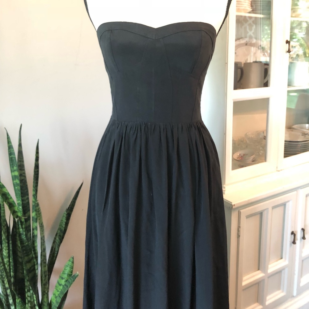 REBECCA TAYLOR Black silk strapless maxi - Picture 2 of 5